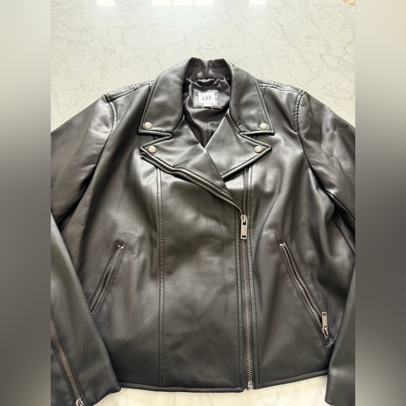 GAP Vegan-Leather Moto Jacket - Picture 4 of 8